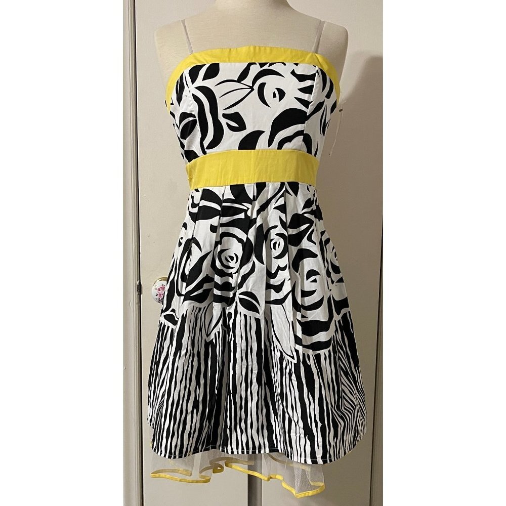 NWT City Triangles Black/White/Yellow Sundress Size 9